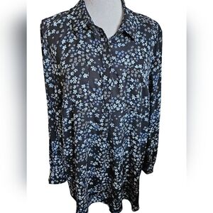 Lane Bryant plus-size floral print long sleeve shirt  18/20.